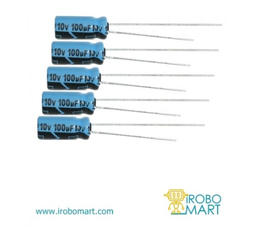 capacitor 100uf 10v (pack of 5)